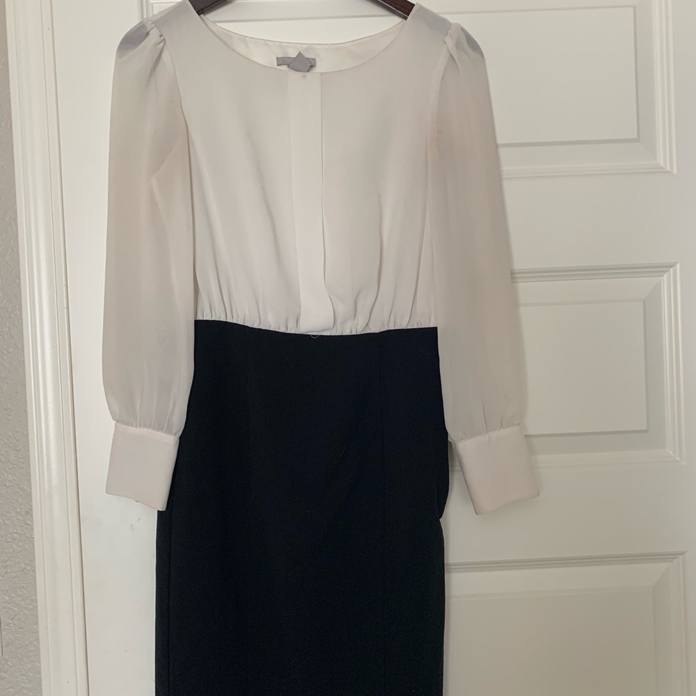 H&M black and white pencil dress